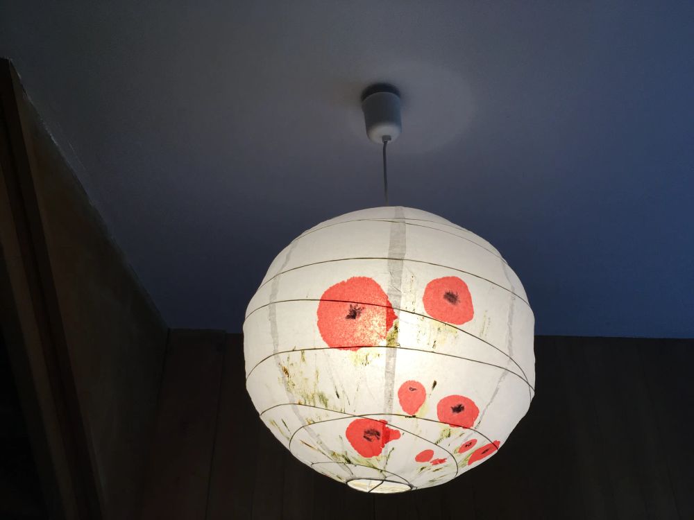 lampe japonaise peinte